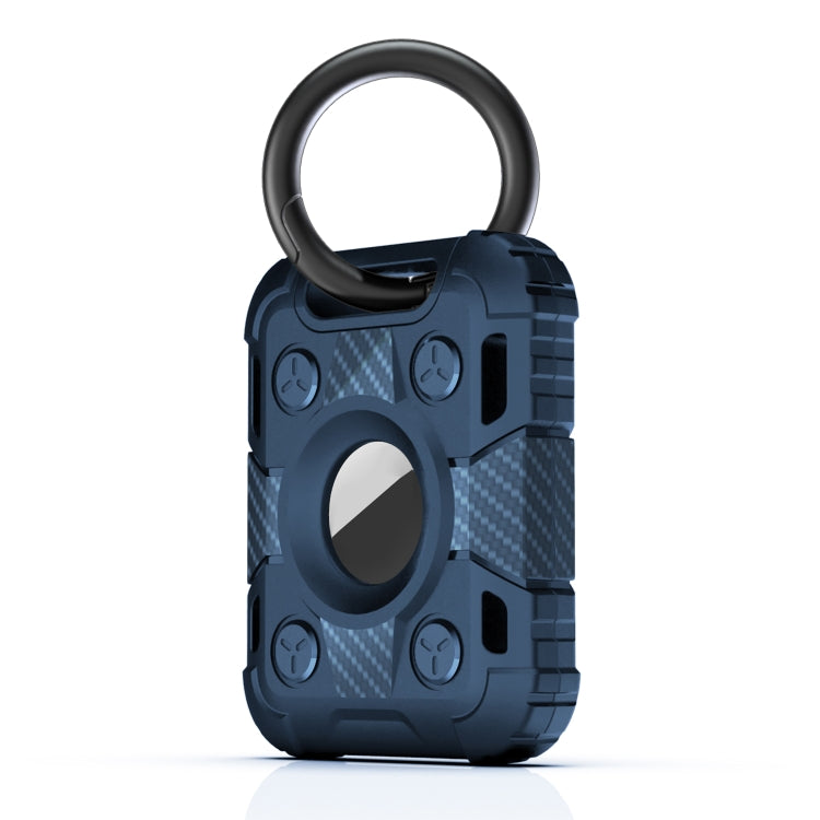 Capa Protetora de TPU com Fibra de Carbono Anti-riscos e Anti-impacto Tank Armor com Argola de Chaveiro, Para AirTag