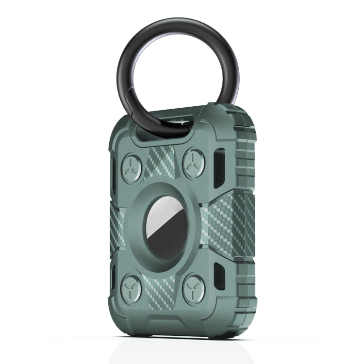 Capa Protetora de TPU com Fibra de Carbono Anti-riscos e Anti-impacto Tank Armor com Argola de Chaveiro, Para AirTag