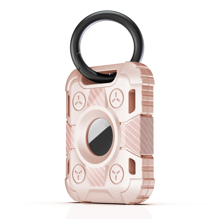 Capa Protetora de TPU com Fibra de Carbono Anti-riscos e Anti-impacto Tank Armor com Argola de Chaveiro, Para AirTag