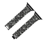 Correia de substituição em aço com cinco contas de diamante para Apple Watch Series, 7 41mm / 6 & SE & 5 & 4 40mm / 3 & 2 & 1 38mm, 7 45mm / 6 & SE & 5 & 4 44mm / 3 & 2 & 1 42mm