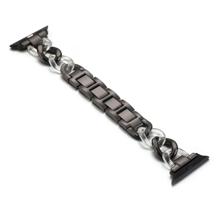 Correia de substituição em aço com cinco contas de diamante para Apple Watch Series, 7 41mm / 6 & SE & 5 & 4 40mm / 3 & 2 & 1 38mm, 7 45mm / 6 & SE & 5 & 4 44mm / 3 & 2 & 1 42mm