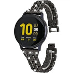 Correia de Substituição em Aço com Duas Fileiras de Diamantes para Samsung Smart Watch, 22mm