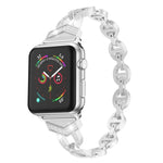 Pulseira de Substituição em Aço Inoxidável Diamante para Apple Watch Series, 7 41mm / 6 & SE & 5 & 4 40mm / 3 & 2 & 1 38mm, 7 45mm / 6 & SE & 5 & 4 44mm / 3 & 2 & 1 42mm