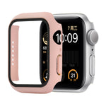 Capa protetora anti-choque em PC+vidro temperado com caixa embalada para Apple Watch 44mm (Laranja), para Apple Watch Series 6 / 5 / 4 / Watch SE 44mm, para Apple Watch Series 6 & SE & 5 & 4 44mm, para Apple Watch Series 3 & 2 & 1 42mm