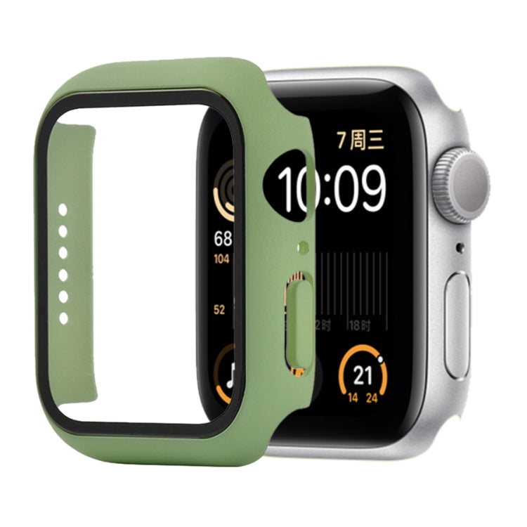 Capa protetora anti-choque em PC+vidro temperado com caixa embalada para Apple Watch 44mm (Laranja), para Apple Watch Series 6 / 5 / 4 / Watch SE 44mm, para Apple Watch Series 6 & SE & 5 & 4 44mm, para Apple Watch Series 3 & 2 & 1 42mm