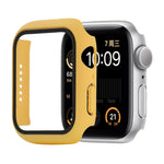 Capa protetora anti-choque em PC+vidro temperado com caixa embalada para Apple Watch 44mm (Laranja), para Apple Watch Series 6 / 5 / 4 / Watch SE 44mm, para Apple Watch Series 6 & SE & 5 & 4 44mm, para Apple Watch Series 3 & 2 & 1 42mm