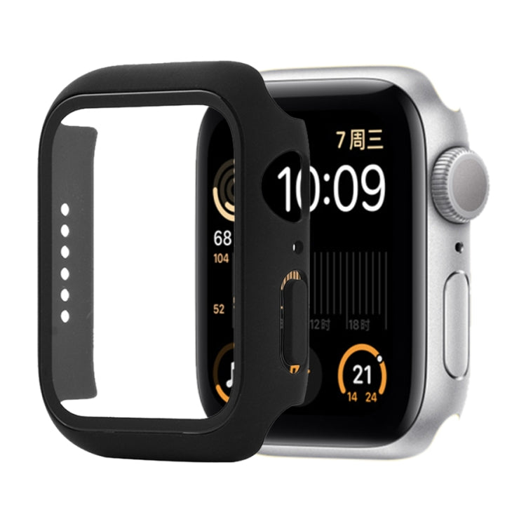 Capa protetora anti-choque em PC+vidro temperado com caixa embalada para Apple Watch 44mm (Laranja), para Apple Watch Series 6 / 5 / 4 / Watch SE 44mm, para Apple Watch Series 6 & SE & 5 & 4 44mm, para Apple Watch Series 3 & 2 & 1 42mm