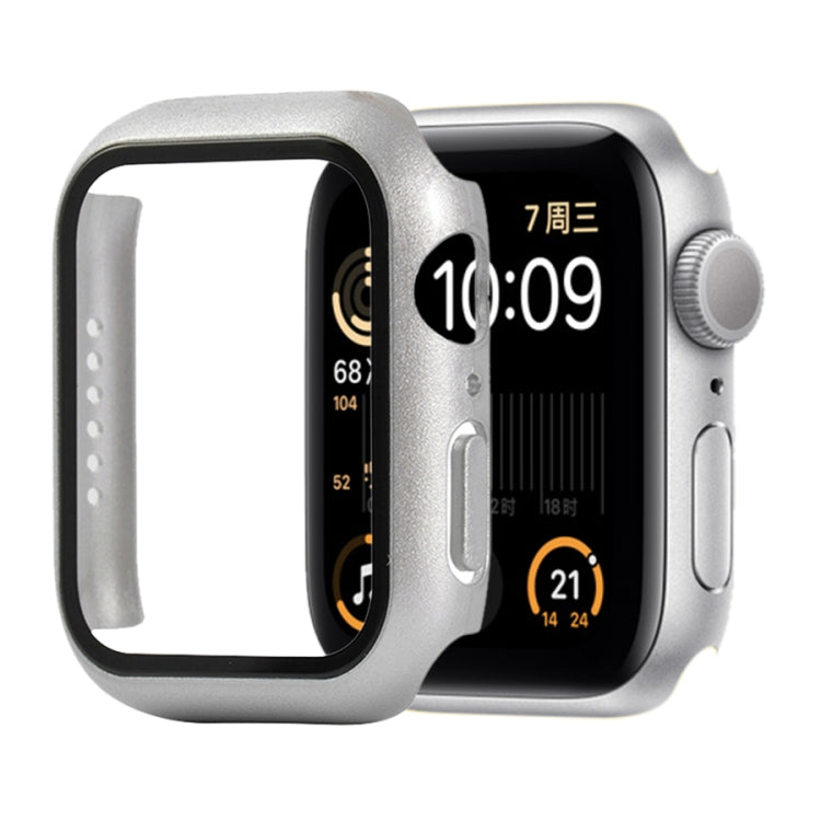 Capa protetora anti-choque em PC+vidro temperado com caixa embalada para Apple Watch 44mm (Laranja), para Apple Watch Series 6 / 5 / 4 / Watch SE 44mm, para Apple Watch Series 6 & SE & 5 & 4 44mm, para Apple Watch Series 3 & 2 & 1 42mm