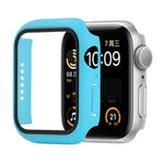 Capa protetora anti-choque em PC+vidro temperado com caixa embalada para Apple Watch 44mm (Laranja), para Apple Watch Series 6 / 5 / 4 / Watch SE 44mm, para Apple Watch Series 6 & SE & 5 & 4 44mm, para Apple Watch Series 3 & 2 & 1 42mm