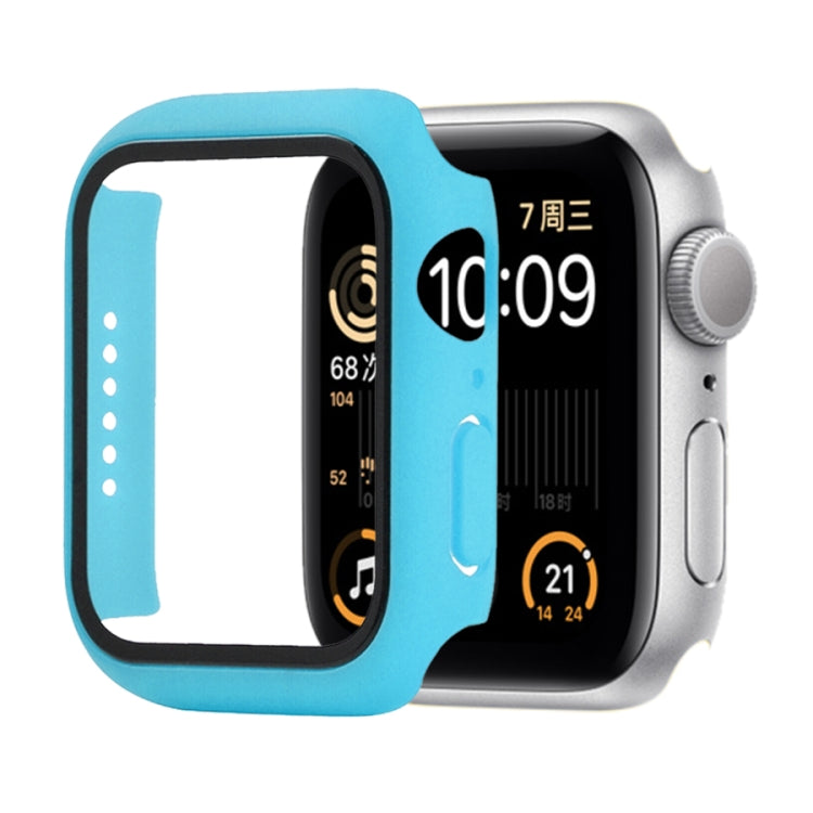 Capa protetora anti-choque em PC+vidro temperado com caixa embalada para Apple Watch 44mm (Laranja), para Apple Watch Series 6 / 5 / 4 / Watch SE 44mm, para Apple Watch Series 6 & SE & 5 & 4 44mm, para Apple Watch Series 3 & 2 & 1 42mm
