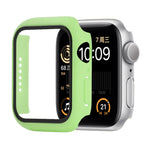 Capa protetora anti-choque em PC+vidro temperado com caixa embalada para Apple Watch 44mm (Laranja), para Apple Watch Series 6 / 5 / 4 / Watch SE 44mm, para Apple Watch Series 6 & SE & 5 & 4 44mm, para Apple Watch Series 3 & 2 & 1 42mm