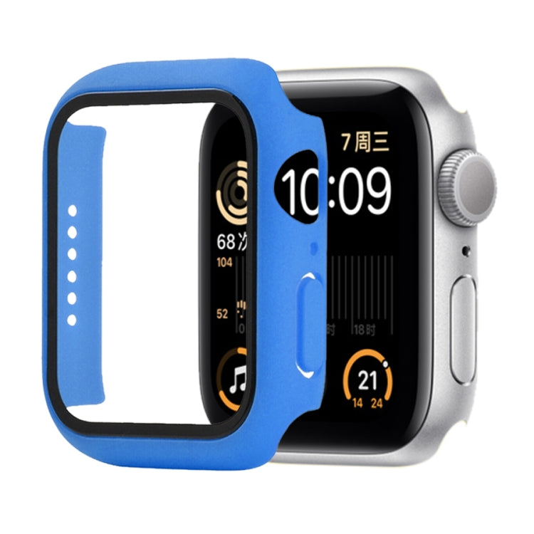 Capa protetora anti-choque em PC+vidro temperado com caixa embalada para Apple Watch 44mm (Laranja), para Apple Watch Series 6 / 5 / 4 / Watch SE 44mm, para Apple Watch Series 6 & SE & 5 & 4 44mm, para Apple Watch Series 3 & 2 & 1 42mm