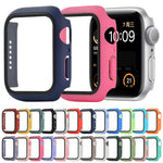 Capa protetora anti-choque em PC+vidro temperado com caixa embalada para Apple Watch 44mm (Laranja), para Apple Watch Series 6 / 5 / 4 / Watch SE 44mm, para Apple Watch Series 6 & SE & 5 & 4 44mm, para Apple Watch Series 3 & 2 & 1 42mm