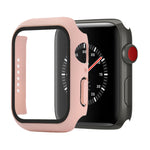 Capa protetora anti-choque em PC+vidro temperado com caixa embalada para Apple Watch 44mm (Laranja), para Apple Watch Series 6 / 5 / 4 / Watch SE 44mm, para Apple Watch Series 6 & SE & 5 & 4 44mm, para Apple Watch Series 3 & 2 & 1 42mm