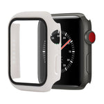 Capa protetora anti-choque em PC+vidro temperado com caixa embalada para Apple Watch 44mm (Laranja), para Apple Watch Series 6 / 5 / 4 / Watch SE 44mm, para Apple Watch Series 6 & SE & 5 & 4 44mm, para Apple Watch Series 3 & 2 & 1 42mm