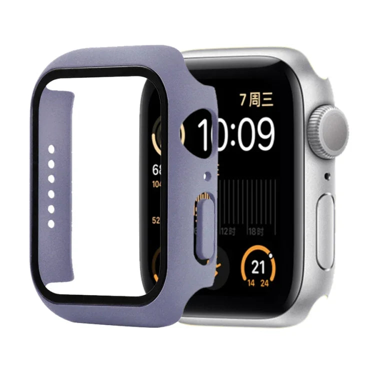 Capa protetora resistente a choques em PC + vidro temperado com caixa embalada para Apple Watch 44mm (Laranja), para Apple Watch Series 6 / 5 / 4 / Watch SE 40mm, para Apple Watch Series 3 & 2 & 1 38mm
