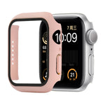Capa protetora resistente a choques em PC + vidro temperado com caixa embalada para Apple Watch 44mm (Laranja), para Apple Watch Series 6 / 5 / 4 / Watch SE 40mm, para Apple Watch Series 3 & 2 & 1 38mm