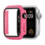 Capa protetora resistente a choques em PC + vidro temperado com caixa embalada para Apple Watch 44mm (Laranja), para Apple Watch Series 6 / 5 / 4 / Watch SE 40mm, para Apple Watch Series 3 & 2 & 1 38mm