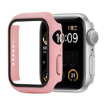 Capa protetora resistente a choques em PC + vidro temperado com caixa embalada para Apple Watch 44mm (Laranja), para Apple Watch Series 6 / 5 / 4 / Watch SE 40mm, para Apple Watch Series 3 & 2 & 1 38mm