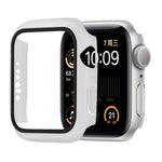 Capa protetora resistente a choques em PC + vidro temperado com caixa embalada para Apple Watch 44mm (Laranja), para Apple Watch Series 6 / 5 / 4 / Watch SE 40mm, para Apple Watch Series 3 & 2 & 1 38mm