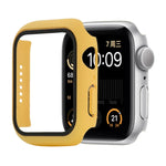 Capa protetora resistente a choques em PC + vidro temperado com caixa embalada para Apple Watch 44mm (Laranja), para Apple Watch Series 6 / 5 / 4 / Watch SE 40mm, para Apple Watch Series 3 & 2 & 1 38mm