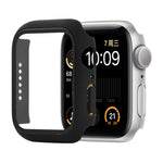 Capa protetora resistente a choques em PC + vidro temperado com caixa embalada para Apple Watch 44mm (Laranja), para Apple Watch Series 6 / 5 / 4 / Watch SE 40mm, para Apple Watch Series 3 & 2 & 1 38mm