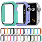 Capa protetora resistente a choques em PC + vidro temperado com caixa embalada para Apple Watch 44mm (Laranja), para Apple Watch Series 6 / 5 / 4 / Watch SE 40mm, para Apple Watch Series 3 & 2 & 1 38mm