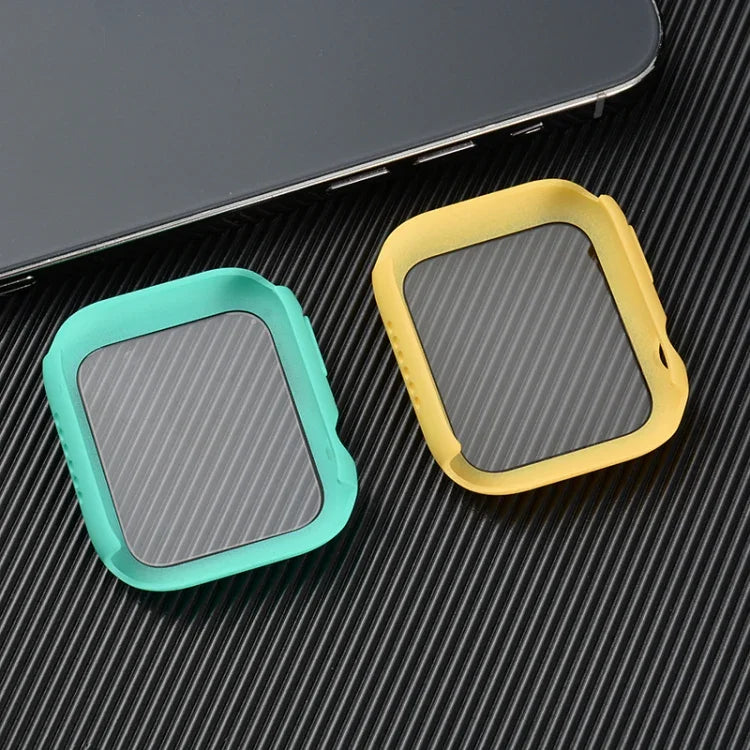 Capa protetora resistente a choques em PC + vidro temperado com caixa embalada para Apple Watch 44mm (Laranja), para Apple Watch Series 6 / 5 / 4 / Watch SE 40mm, para Apple Watch Series 3 & 2 & 1 38mm