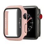 Capa protetora resistente a choques em PC + vidro temperado com caixa embalada para Apple Watch 44mm (Laranja), para Apple Watch Series 6 / 5 / 4 / Watch SE 40mm, para Apple Watch Series 3 & 2 & 1 38mm