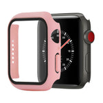 Capa protetora resistente a choques em PC + vidro temperado com caixa embalada para Apple Watch 44mm (Laranja), para Apple Watch Series 6 / 5 / 4 / Watch SE 40mm, para Apple Watch Series 3 & 2 & 1 38mm