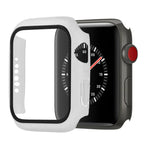 Capa protetora resistente a choques em PC + vidro temperado com caixa embalada para Apple Watch 44mm (Laranja), para Apple Watch Series 6 / 5 / 4 / Watch SE 40mm, para Apple Watch Series 3 & 2 & 1 38mm