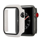 Capa protetora resistente a choques em PC + vidro temperado com caixa embalada para Apple Watch 44mm (Laranja), para Apple Watch Series 6 / 5 / 4 / Watch SE 40mm, para Apple Watch Series 3 & 2 & 1 38mm