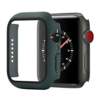 Capa protetora resistente a choques em PC + vidro temperado com caixa embalada para Apple Watch 44mm (Laranja), para Apple Watch Series 6 / 5 / 4 / Watch SE 40mm, para Apple Watch Series 3 & 2 & 1 38mm