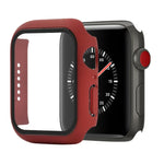 Capa protetora resistente a choques em PC + vidro temperado com caixa embalada para Apple Watch 44mm (Laranja), para Apple Watch Series 6 / 5 / 4 / Watch SE 40mm, para Apple Watch Series 3 & 2 & 1 38mm