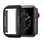 Capa protetora resistente a choques em PC + vidro temperado com caixa embalada para Apple Watch 44mm (Laranja), para Apple Watch Series 6 / 5 / 4 / Watch SE 40mm, para Apple Watch Series 3 & 2 & 1 38mm