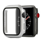 Capa protetora resistente a choques em PC + vidro temperado com caixa embalada para Apple Watch 44mm (Laranja), para Apple Watch Series 6 / 5 / 4 / Watch SE 40mm, para Apple Watch Series 3 & 2 & 1 38mm