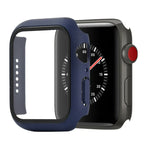 Capa protetora resistente a choques em PC + vidro temperado com caixa embalada para Apple Watch 44mm (Laranja), para Apple Watch Series 6 / 5 / 4 / Watch SE 40mm, para Apple Watch Series 3 & 2 & 1 38mm