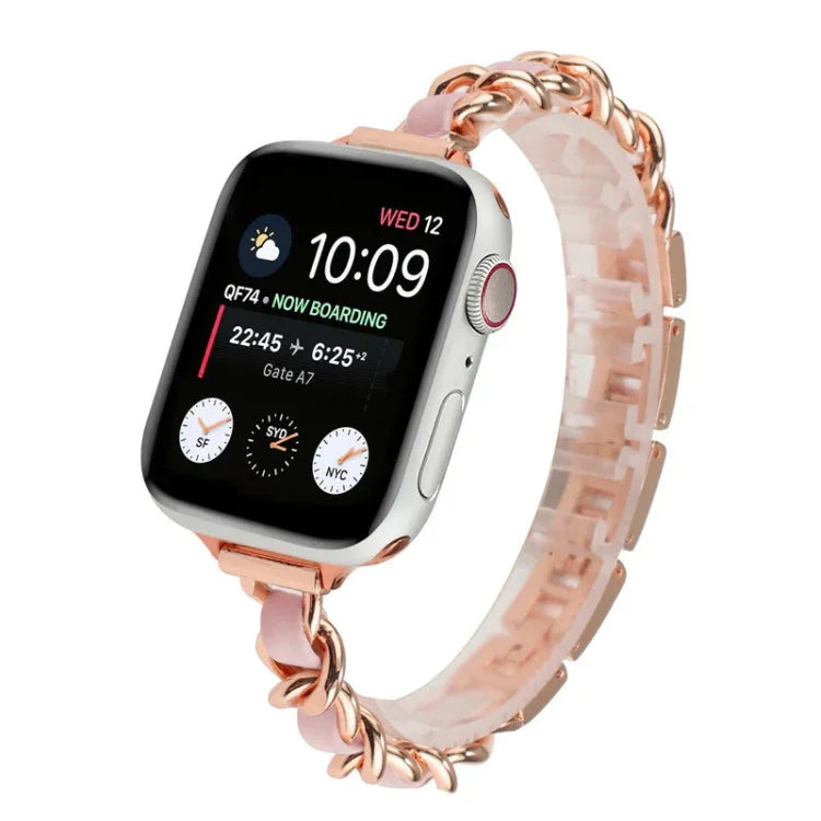 Pulseira substituta metálica de fila única para Apple Watch Series, 7 41mm / 6 & SE & 5 & 4 40mm / 3 & 2 & 1 38mm, 7 45mm / 6 & SE & 5 & 4 44mm / 3 & 2 & 1 42mm