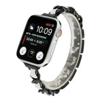 Single Row Metal Replacement Strap Watchband For Apple Watch Series, 7 41mm / 6 & SE & 5 & 4 40mm / 3 & 2 & 1 38mm, 7 45mm / 6 & SE & 5 & 4 44mm / 3 & 2 & 1 42mm