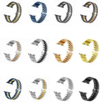 Pulseira substituta feminina em aço inoxidável com cinco contas Largura: 20mm para Apple Watch Series, 7 45mm / 6 & SE & 5 & 4 44mm / 3 & 2 & 1 42mm, 7 41mm / 6 & SE & 5 & 4 40mm / 3 & 2 & 1 38mm
