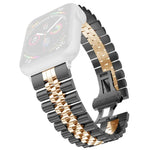 Pulseira substituta feminina em aço inoxidável com cinco contas Largura: 20mm para Apple Watch Series, 7 45mm / 6 & SE & 5 & 4 44mm / 3 & 2 & 1 42mm, 7 41mm / 6 & SE & 5 & 4 40mm / 3 & 2 & 1 38mm
