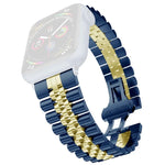 Pulseira substituta feminina em aço inoxidável com cinco contas Largura: 20mm para Apple Watch Series, 7 45mm / 6 & SE & 5 & 4 44mm / 3 & 2 & 1 42mm, 7 41mm / 6 & SE & 5 & 4 40mm / 3 & 2 & 1 38mm