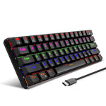 HXSJ L800 61 Teclas Teclado Mecânico Azul com Três Modos Bluetooth 5.0 / 2.4G Sem Fios / Com Fios Tipo-C
