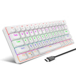 HXSJ L800 61 Teclas Teclado Mecânico Azul com Três Modos Bluetooth 5.0 / 2.4G Sem Fios / Com Fios Tipo-C