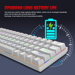 HXSJ L800 61 Teclas Teclado Mecânico Azul com Três Modos Bluetooth 5.0 / 2.4G Sem Fios / Com Fios Tipo-C