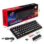 HXSJ L800 61 Teclas Teclado Mecânico Azul com Três Modos Bluetooth 5.0 / 2.4G Sem Fios / Com Fios Tipo-C