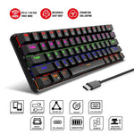 HXSJ L800 61 Teclas Teclado Mecânico Azul com Três Modos Bluetooth 5.0 / 2.4G Sem Fios / Com Fios Tipo-C