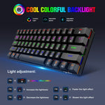 HXSJ L800 61 Teclas Teclado Mecânico Azul com Três Modos Bluetooth 5.0 / 2.4G Sem Fios / Com Fios Tipo-C