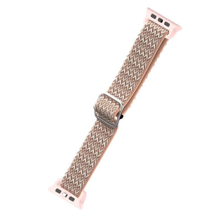 Pulseira substituta elástica ajustável com textura rombóide para Apple Watch Series, 7 41mm / 6 & SE & 5 & 4 40mm / 3 & 2 & 1 38mm, 7 45mm / 6 & SE & 5 & 4 44mm / 3 & 2 & 1 42mm