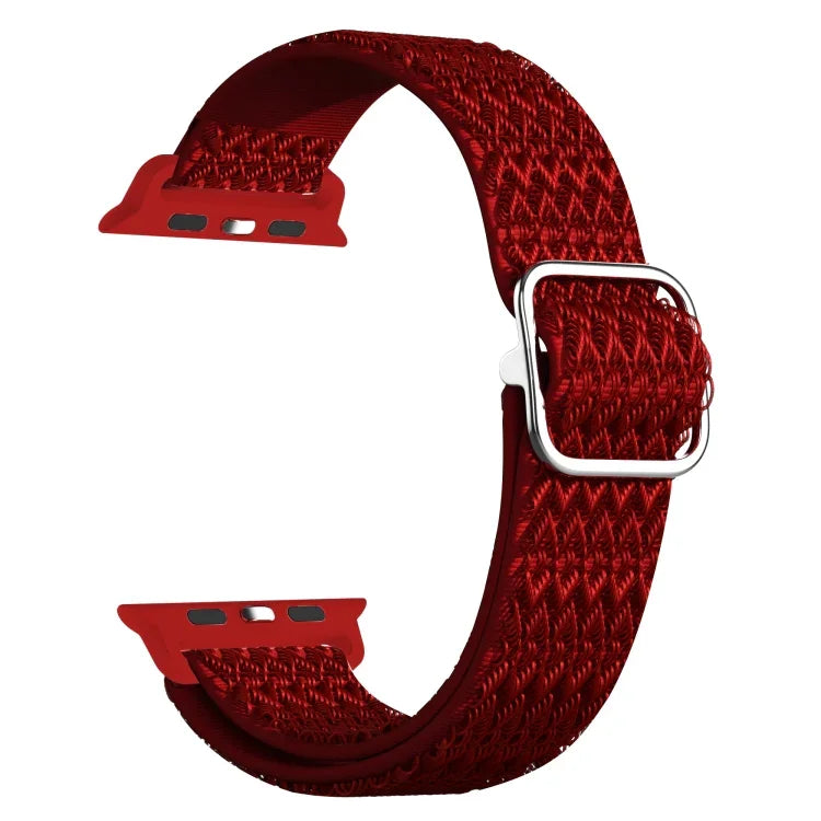 Pulseira substituta elástica ajustável com textura rombóide para Apple Watch Series, 7 41mm / 6 & SE & 5 & 4 40mm / 3 & 2 & 1 38mm, 7 45mm / 6 & SE & 5 & 4 44mm / 3 & 2 & 1 42mm